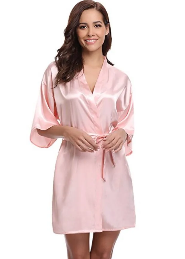 Underkläder Sleepwear Silk Kimono Robe Bathrobe Women Bridesmaid Robes Sexiga Robes Satin Ladies Dressing Clows