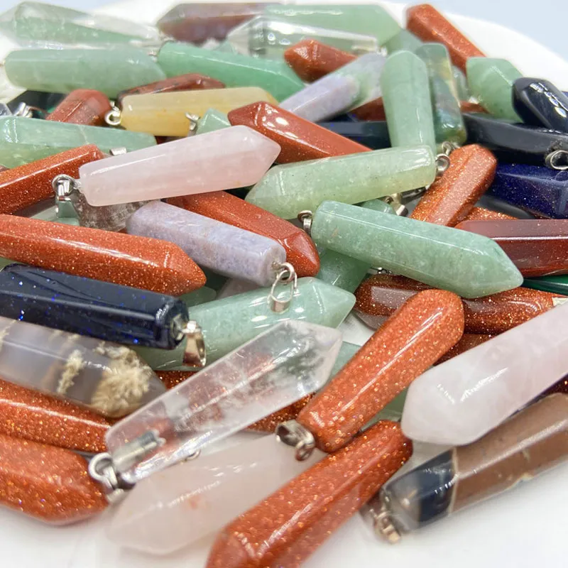 Colliers avec pendentif en alliage de pierre de cristal naturel irrégulier, pour femmes et hommes, à la mode, décor de Club de fête, bijoux énergétiques
