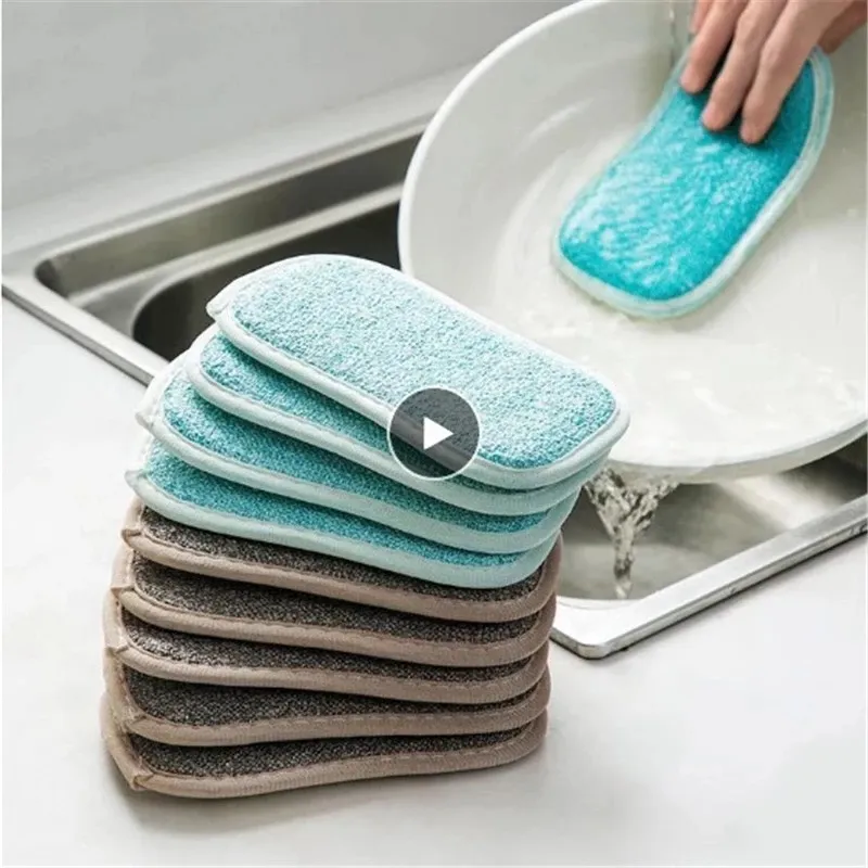 Kitchen Cleaning Cloths And 2 Sided Sponge Brushes  ... 