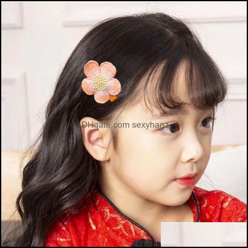 Hair Clips & Barrettes 2Pcs/Lot Flower Clip Kids Headbands Cute Girls Safty Hairpins For Baby Children Colorful Accessories