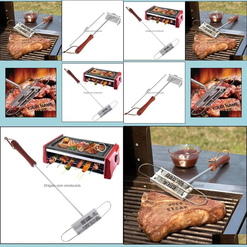 BBQ Barbecue Branding Iron Tools With Changeable 55 Letters Fire Branded Imprint Alphabet Alminum Outdoor Cooking For Steak RRD7689