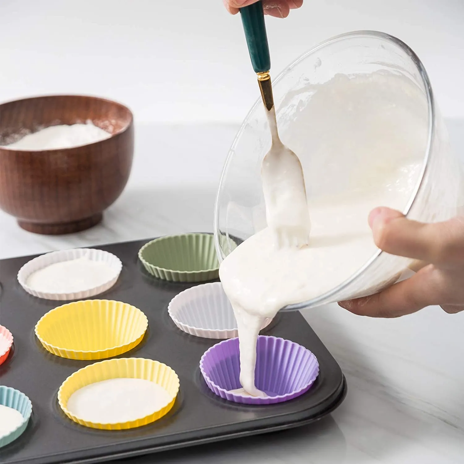Adjustable Silicone Cupcake Liners And Molds Set Reusable Nonstick Standard Size Cupcakes Holder For Best Silicone Cupcake Cups And Cakes From Top sun 0.28 DHgate.Com