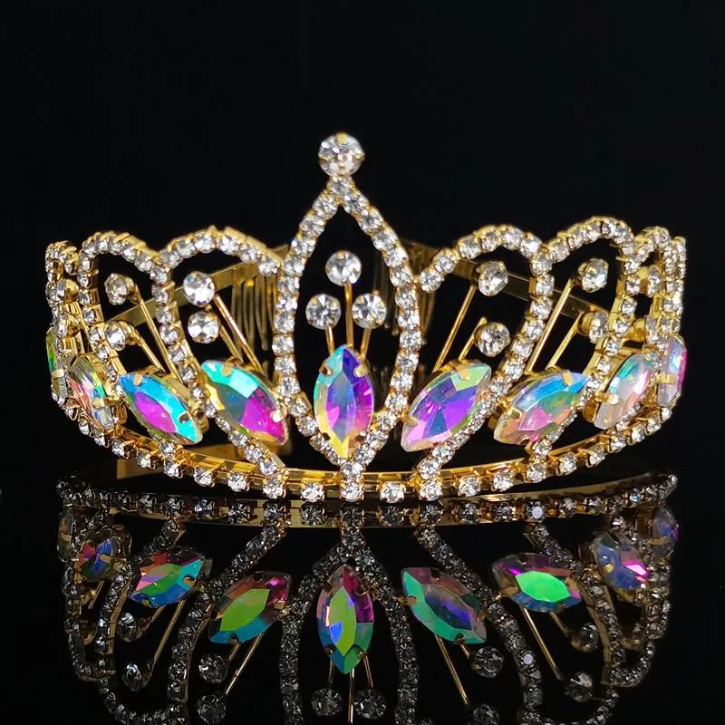 Hårklipp Barrettes Fashion Crystal Bridal Crown och Tiaras Rhinestone pannband för kvinnor Brudbröllopstillbehör