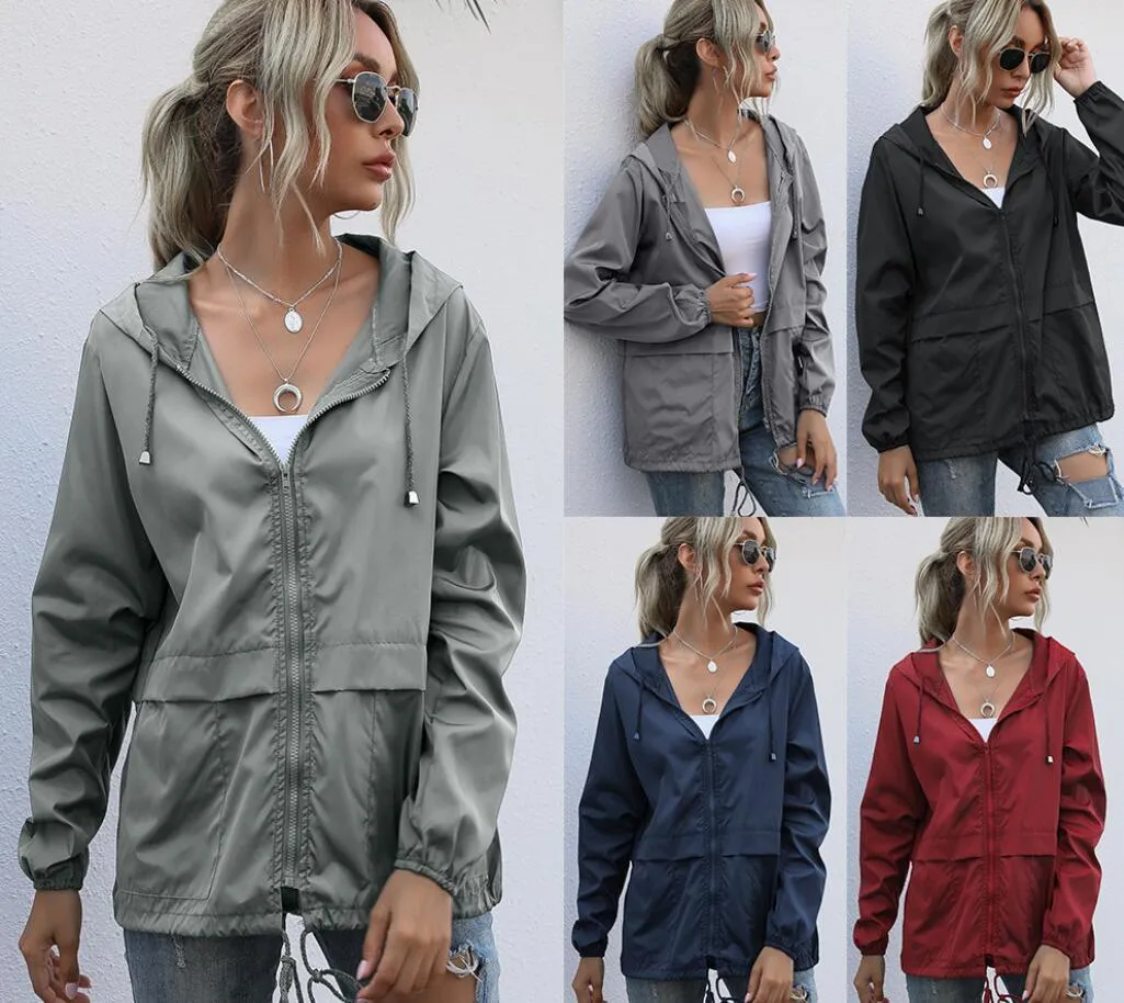 Damesrits Hoodie Lichtgewicht Outdoor Wandelen Regenjas Casual Hardlopen Fitness Sport Yoga Jas Gymkleding Sneldrogende jas