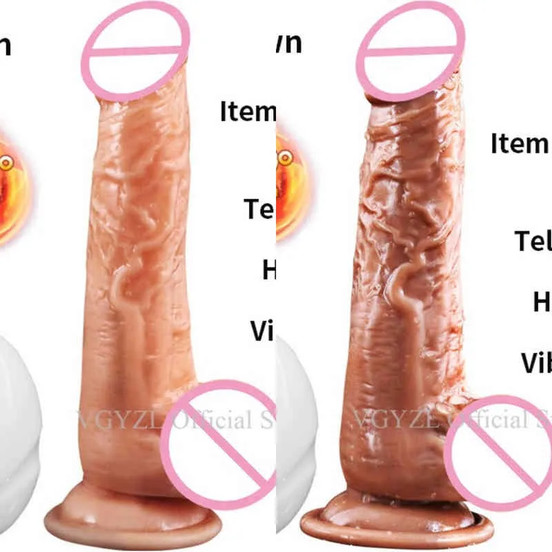 Nxy Vibradores Produtos sexuais Aquecimento Real Big Dildo Vibrador Para Mulheres Elétrica Vibração Pênis Ventosa Copa Brinquedos USB Carregamento 1220