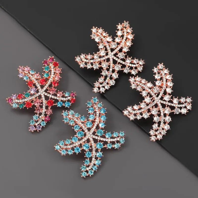 Broches, broches mode métal strass dessin animé étoile de mer broche femelle broche créative corsage bijoux accessoires