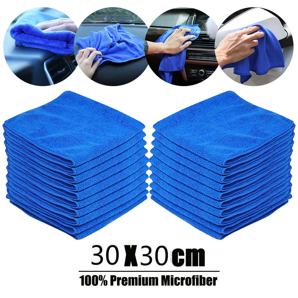 50 pcs microfibre voiture nettoyage serviette Auto chiffon doux lavage plumeau verre maison Micro fibre 210728