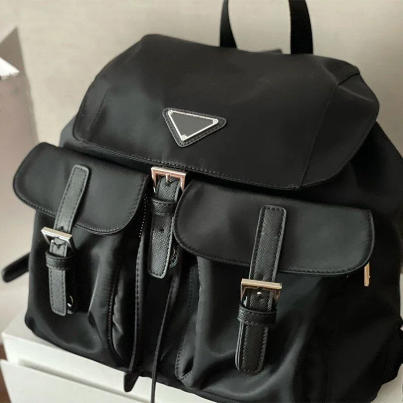 Men Designer Black Backpacks Fashion Medium Size Satchels Nylon backpack School bag Large Capacity Interior Pockets Travel Bags LCM