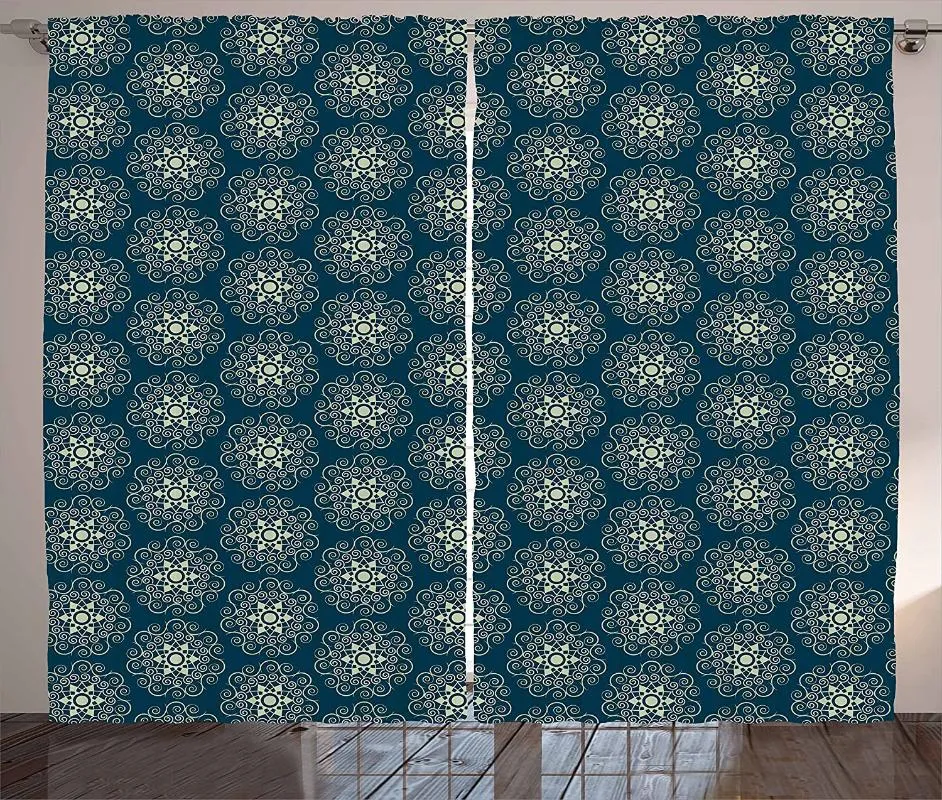 커튼 드립 빅토리아 커튼 키즈 룸 빈티지 별과 추상적 인 기하학적 소용돌이 패턴 무늬가 영원한 모티프 창 생활을위한 창