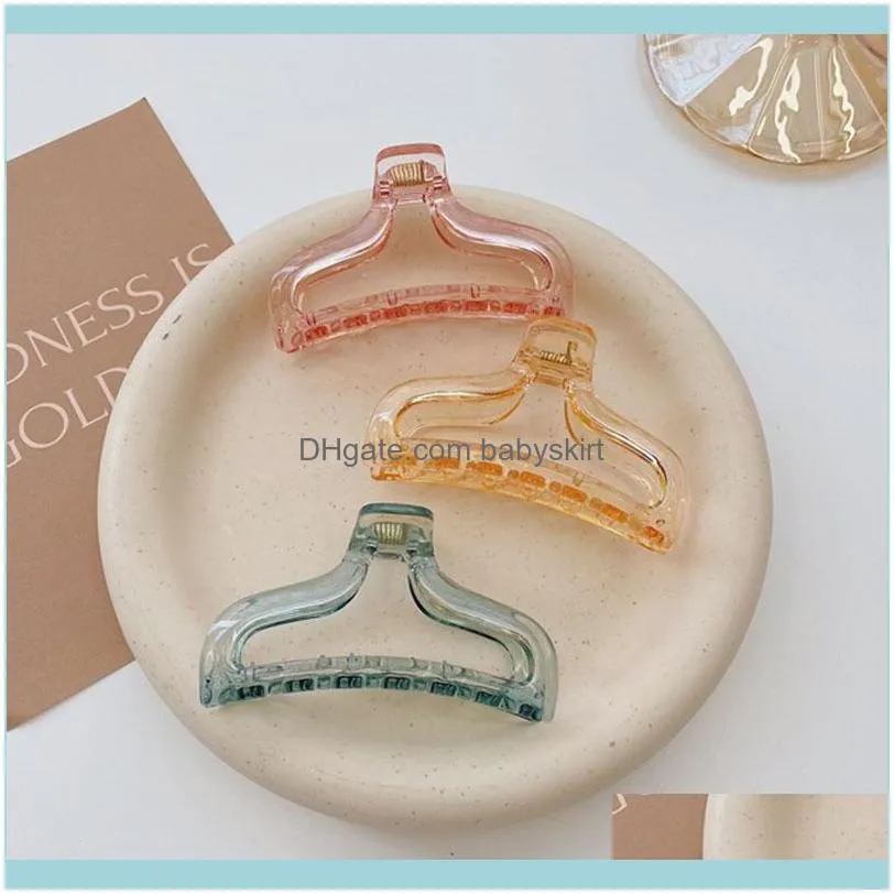 Hollow Transparent Hair Claw Crab Women Elegant Clips Candy Sweet Barrettes Accessories Make UP Styling Tool1