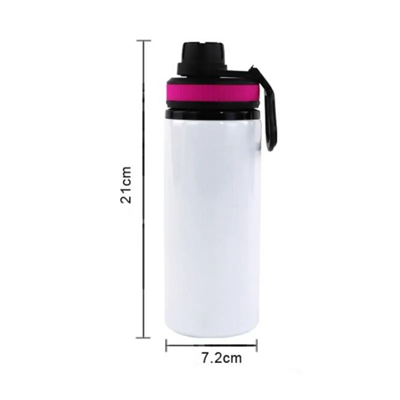 600ml 20oz DIY Sublimation Blanks White Water Bottle Mug Cups Singer Layer Aluminum Tumblers Drinking Cup With Lids 