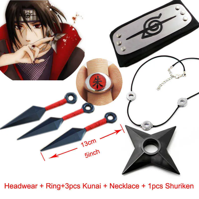 Naruto Anime Cosplay Akatsuki Cloak Set With Headband, Necklace, Ring, Kunai  Shuriken Shoes, Wig Perfect Halloween Costume Props For Men, Kids, And  Hokage Itachi Y0913 From Mengqiqi02, $28.12