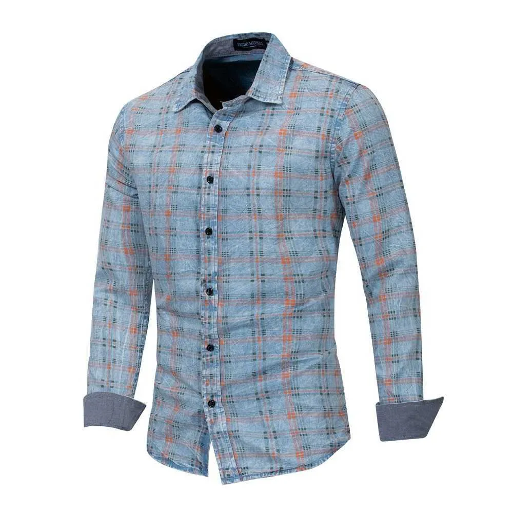 Fredd Marshall 2019 Plaid Men Dress Brand Men Clothing Cotton Mens Shirts Casual Slim Fit Male Long Sleeve Shirt Plus Size 182 (5)