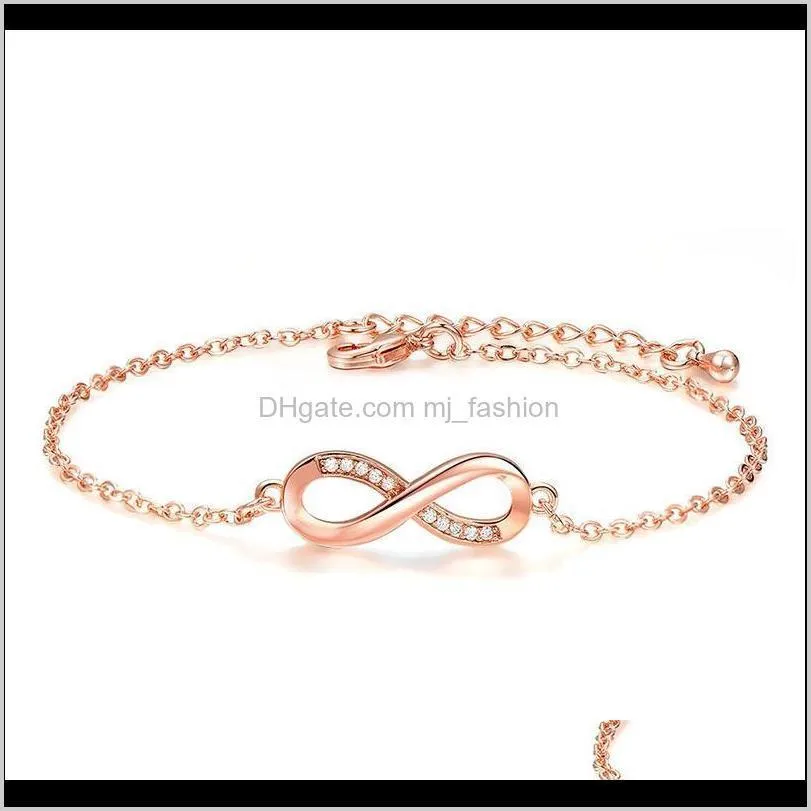 bracelet fashion cubic zirconia crystal adjustable bracelets luxury infinity letter bracelets women fashion jewelry
