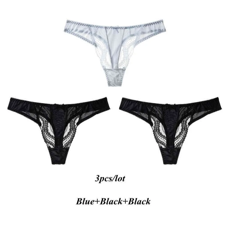 3 Pcs/lot Thong Panties Woman Underwear Lady Seamless Sports T-back Soft  Ice Silk G-string Girl Underpants Set
