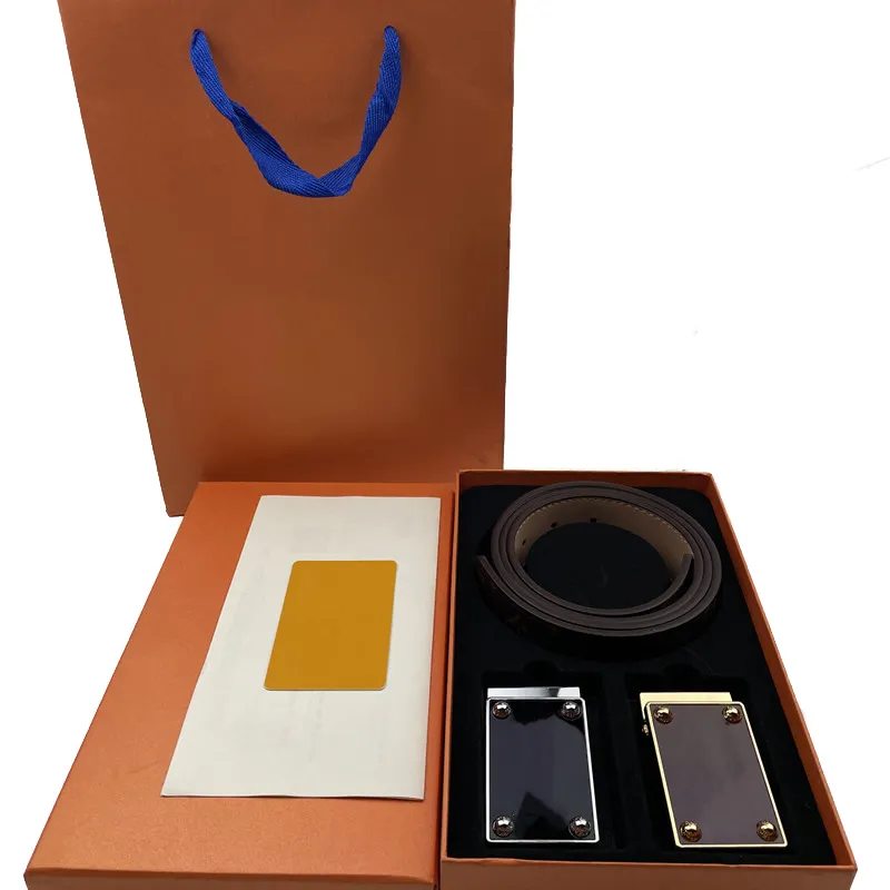 Cintura di design da uomo moda classica lusso casual fibbia liscia cinture da donna da uomo larghezza 3,8 cm con scatola arancione