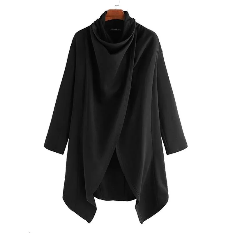 小物 HYKE COMMAND TURTLENECK CAPE Mens Long Sleeve Fashion Cape: Streetwear Turtleneck Cloak