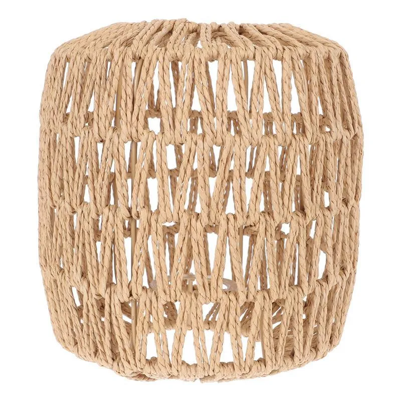 Lamp Covers & Shades 1pc Simulated Rattan Cover Handmade Woven Chandelier Vintage Lampshade
