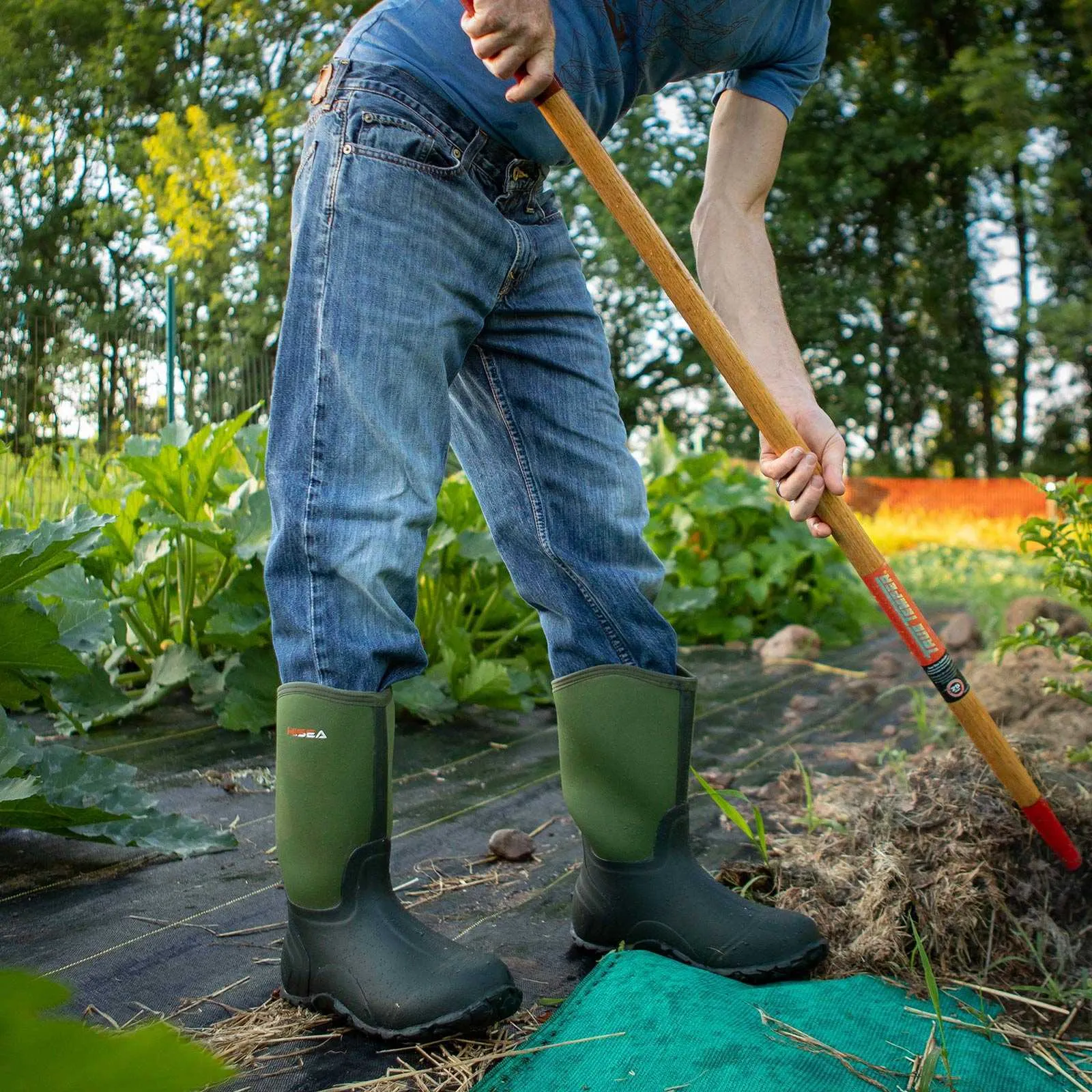 STIVALI IN GOMMA PER PIOGGIA VERDI IMPERMEABILI DA LAVORO UOMO