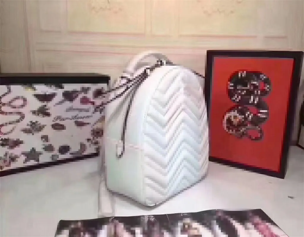Дизайнерские сумки роскошный рюкзак двойные регулируемые ремни школьная сумка Zig ZAG кожаная молния мода мода сумка высокой емкости путешествия мешок белые мужчины женщины ручка