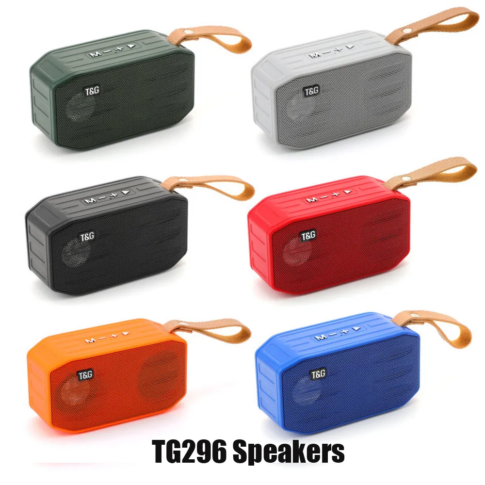 TG296 Bluetooth trådlösa högtalare Subwoofers Handsfree Call Profil Stereo Bass Support TF USB-kort AUX-linje i Hi-Fi Loud Mini Portable Speaker DHL