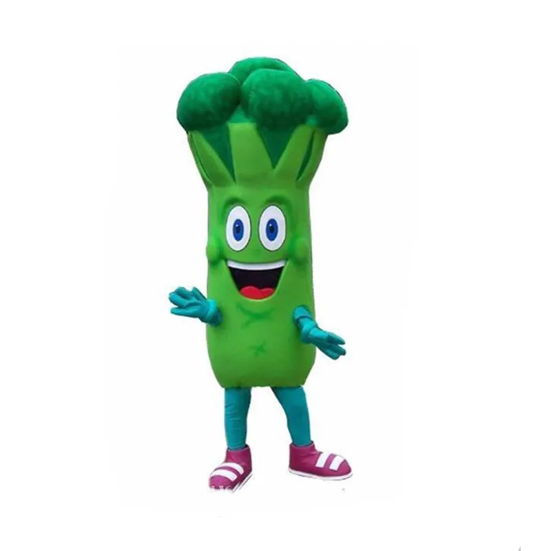 Costume da mascotte di broccoli professionale Vestito da festa in maschera di Natale di Halloween Volantini pubblicitari di verdure Abbigliamento da carnevale Unisex per adulti