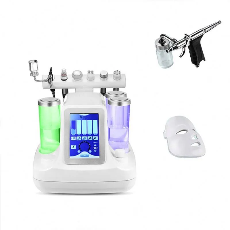 Multifunctional 7 In 1 Diamond Dermabrasion Bio Radio Frequency Hydrofacial Microdermabrasion Pore Facial Cleaning Skin Care Machine With LED Face Mask