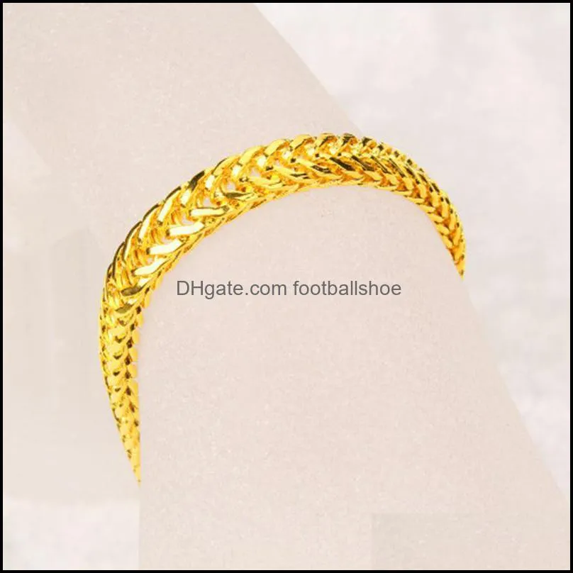 Link, Chain Domineering Bracelet Yellow Gold Filled Unisex  Jewelry