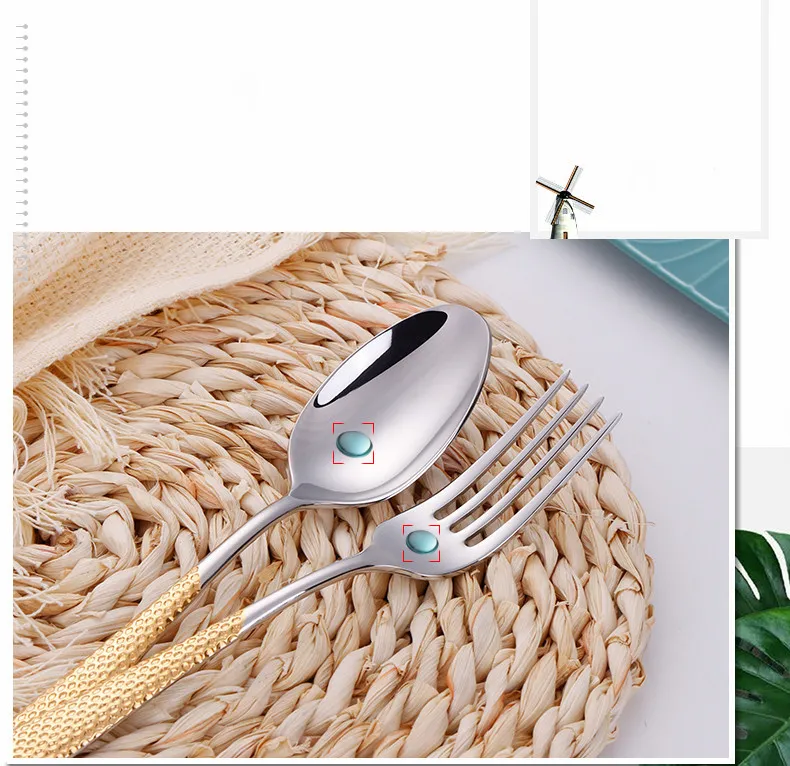 Couverts dorés 16 pièces - Acier inoxydable 18/10, élégants_voghion.com