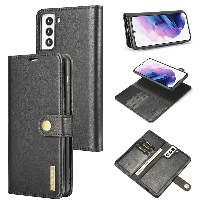 DG.Ming 2-in-1 abnehmbare, abnehmbare Brieftasche aus Leder für Samsung S10 S20 S21 S22 A12 A13 A23 A32 A33 A53 A73 A52 A72 5G