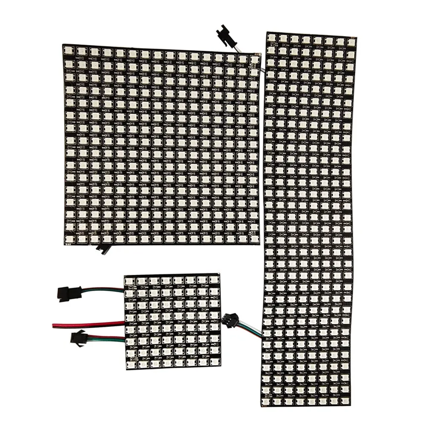 WS2812B RGB 5050 SMD وحدات مرنة 8x8 16x16 8x32 Pixel Panel Matrix Screen WS2812 IC Led وحدة فردية قابلة للعنونة DC5V