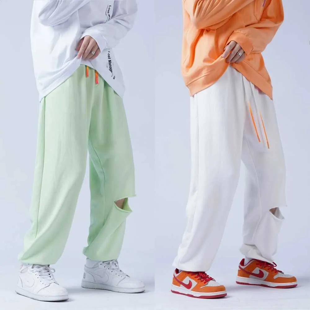 Męskie Solid Color Harem Spodnie Męskie Baggy Hip Hop Joggers Spodenki Koreański Styl Elastyczny Talia Running Sport Jogging Spodnie Mężczyzna Y0927
