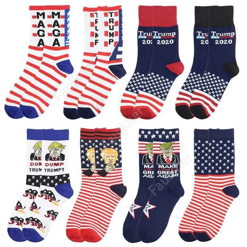 2024 Trump Chaussettes Président MAGA Trump Lettre Bas Étoiles Rayées Drapeau Américain Chaussettes De Sport MAGA Chaussette Party Favor DHF53