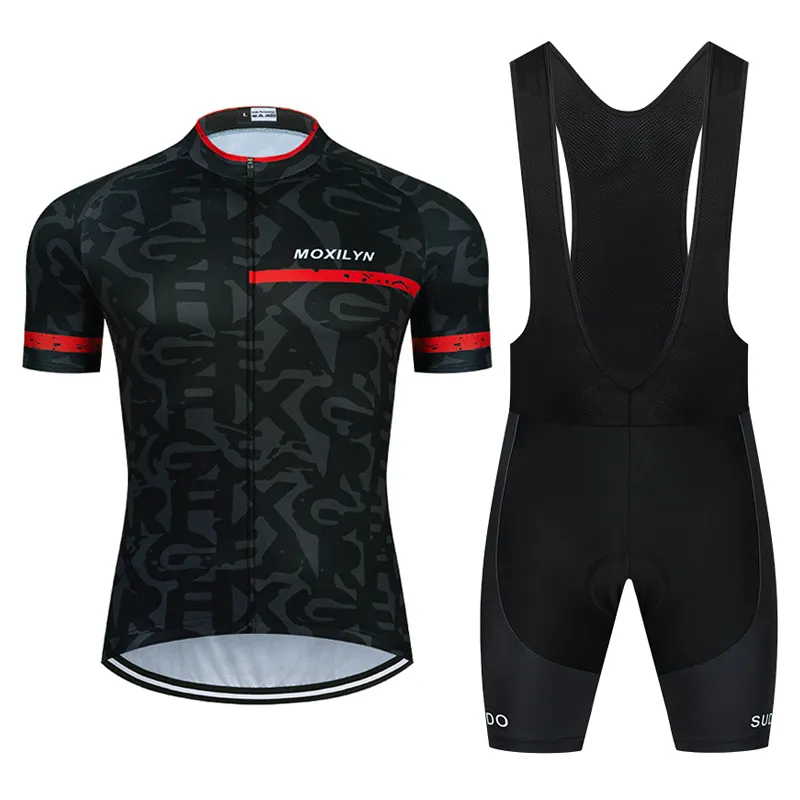 SUDU 사이클링 저지 세트 2021 블랙과 레드 사이클링 세트 자전거 팀 셔츠 망 '반팔 자전거 착용 여름 프리미엄 의류