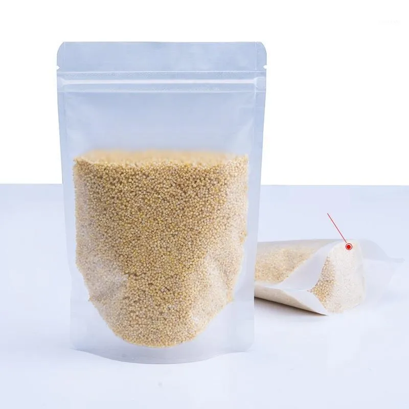 Storage Bags Frosting Open Top Bag Plastic Mylar Food Zipper Self Standing Packing Pouches