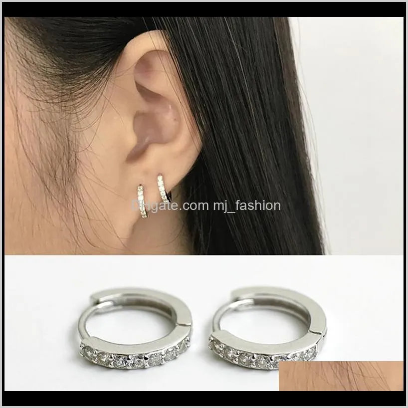 good quality 925 sterling silver small hoop earrings with zircon fashion jewelry engagement gift for ps0672