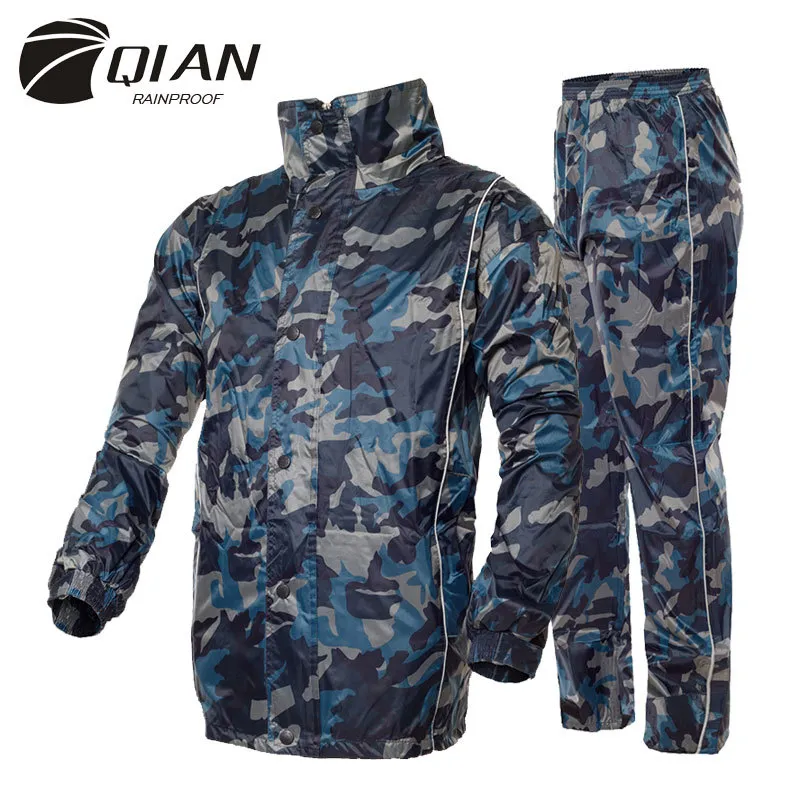 Qian À Profissional Profissional Profissional Adulto Ao Ar Livre Raincoat Mais Espesso Água Pesado Engrenagem Moda Sportswear Rainsuit 210320