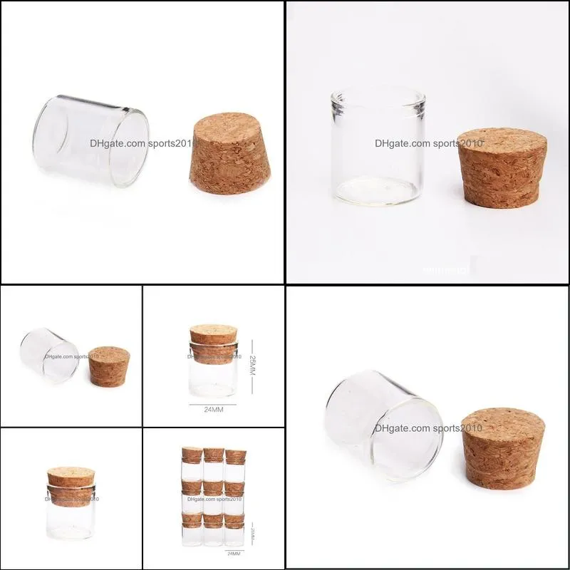 5ml Mini Glass Vials Jars Packaging Bottles Test Tube With Cork Stopper Empty Glass Transparent Clear Bottles 100pcs/lot