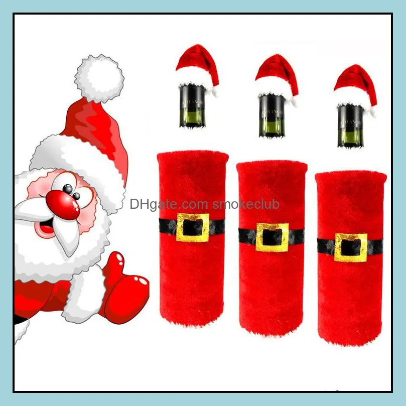 Chuangda Christmas Wine Bottle Set Christmas Hat Santa Claus Christmas Gift 57