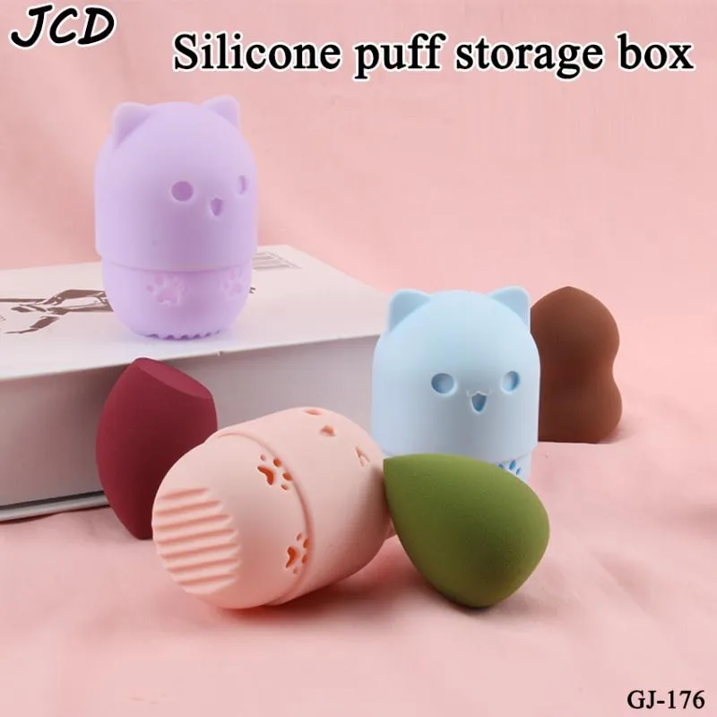 Organizzazione per la conservazione del bagno 1PCS Silicone Beauty Sponge Box Egg Stand Powder Puff Drying Holder Muffa Proof Cosmetic Case Makeup Access