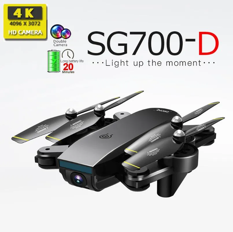 SG700D 무인 항공기 4K HD 듀얼 카메라 와이파이 전송 FPV 광학 흐름 RC 헬리콥터 DRONO 카메라 RC DRONE Quadcopter Dron Toy