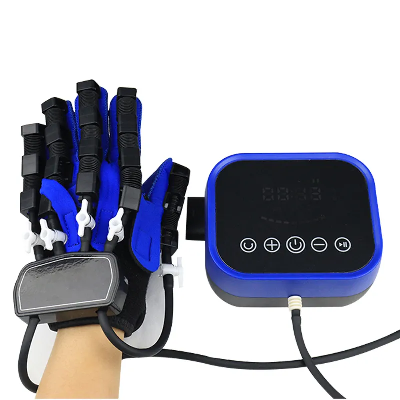 Elektriska muskelstimulatorer Hemiplegia Finger Rehabilitering Trainer Robot Handskar Braces stöder benvård för handträning