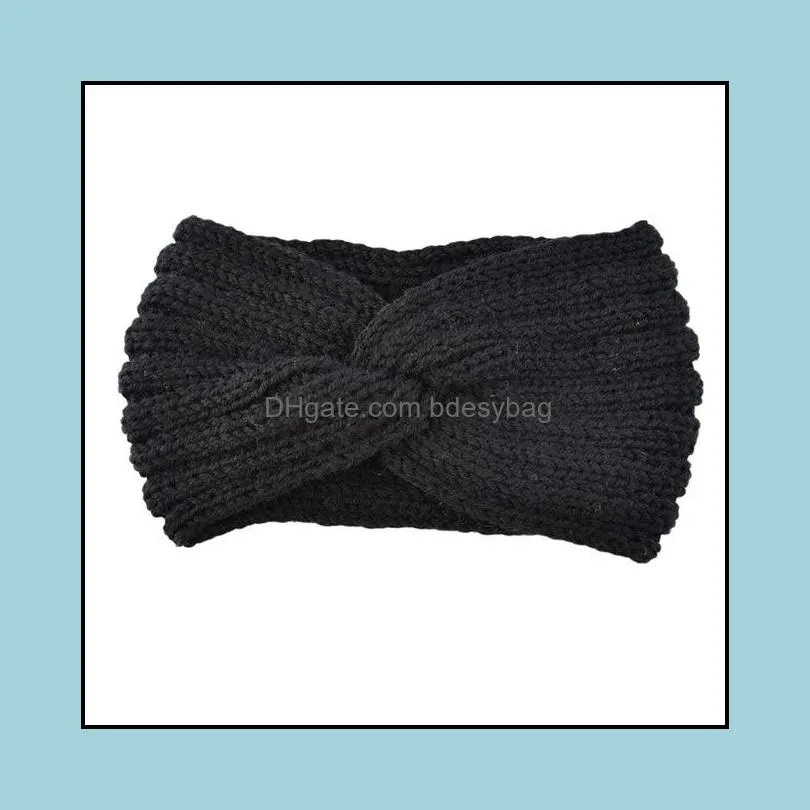 Winter Women Knitting Corss Headbands Woolen Warm Hairbands hair Holder Elastic Turban Hair bands Fashion Hair Accessories