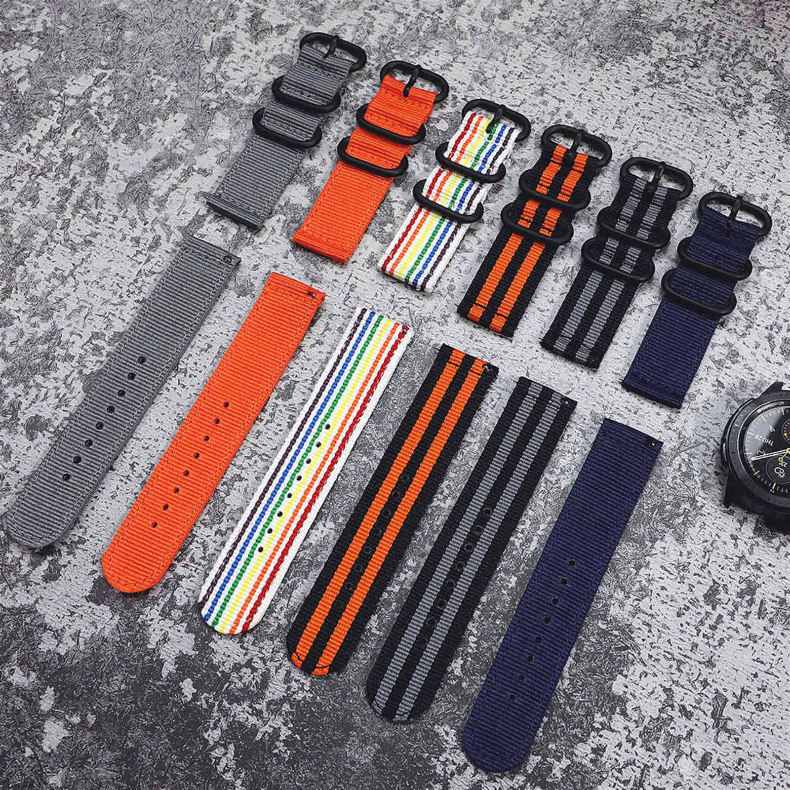 18/20/22mm Nato strap for Samsung Galaxy watch 46mm/42mm/Active 2 band Gear  S3 Frontier/watch GT 2/Amazfit Bip bracelet