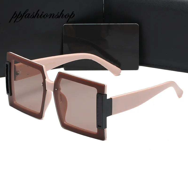 Mode utomhus strand solglasögon märke designer solglasögon för män kvinnor kvadrat sommar eyewear med låda och fodral ppfashionshop