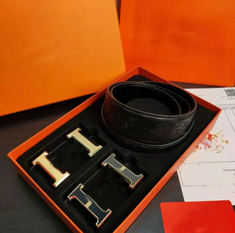 Luxury Designer Genuine Leather Belt With Big H Buckle For Men And