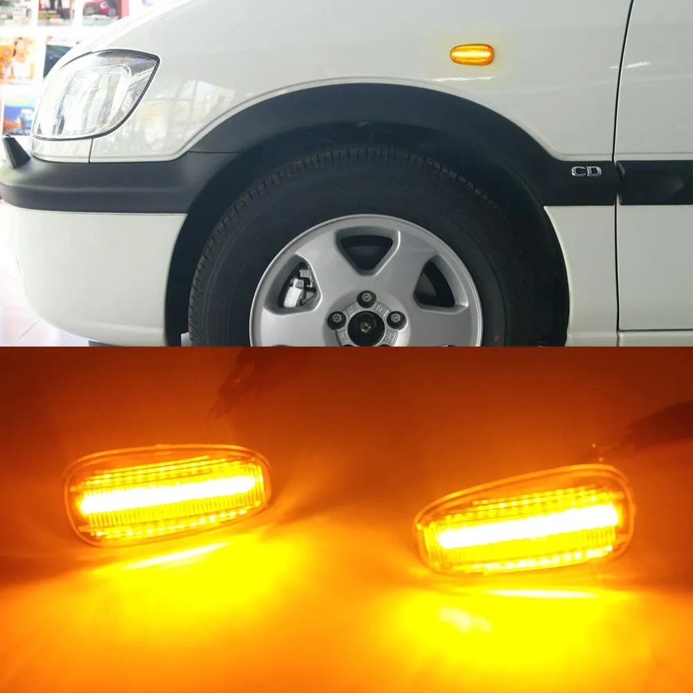 1pair for Opel zafira A 1999-2005 Astra G 1998-2009車LEDダイナミックブリンクターターン信号ライトサイドマーカーランプ