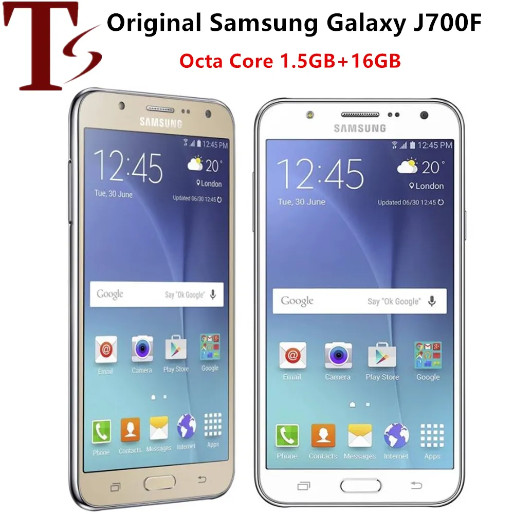 원래 잠금 해제 된 Samsung Galaxy J7 SM-J700F 듀얼 SIM 휴대 전화 1.5GB RAM 16GB ROM OCTA CORE 4G LTE 스마트 폰