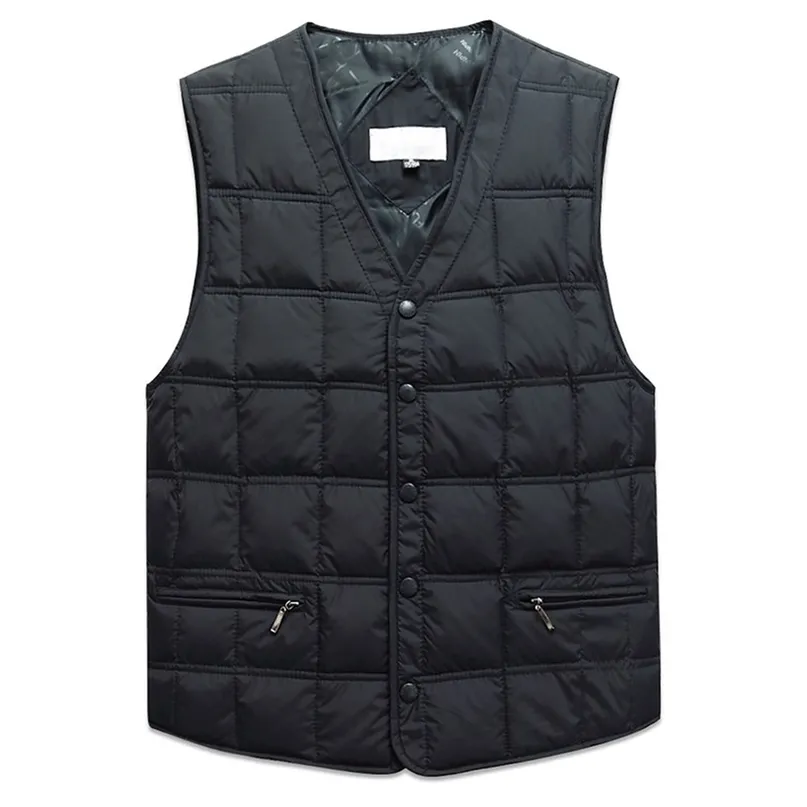 Duck Down Sleeveless Jacket For Men Winter Windbreaker Parka Warm Thick Vest Male Casual Outerwear Snow Waistcoat With Pockets 210910