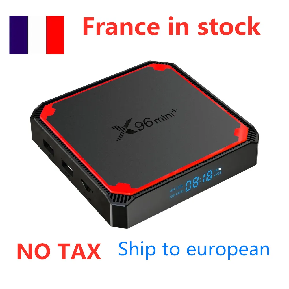 Skickas från Frankrike 10st lot TV Box X96 Mini Plus Android 9.0 S905W4 1GB 8GB 2GB 16GB 2.4G 5G Dual Wifi